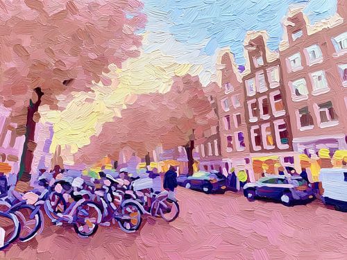 Atmospheric Cityscape of Amsterdam at Sunset