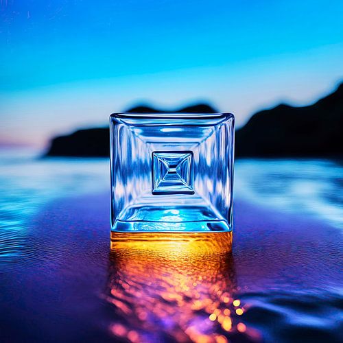 Glaçon transparent incandescent