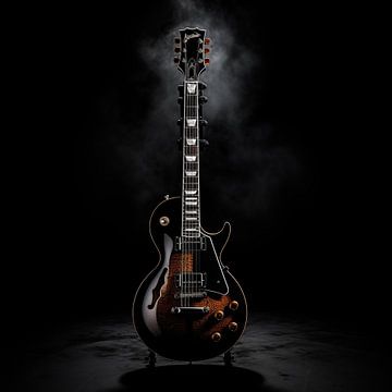 Guitare marron-noir sur TheXclusive Art