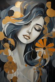 abstract artwork of a very white female face by Margriet Hulsker