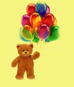Teddybär mit Luftballons