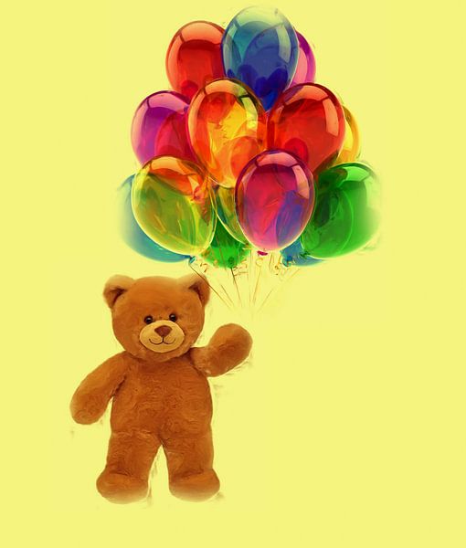 Teddybär mit Luftballons von Maurice Dawson