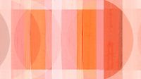 Mid Eeuw Bauhaus Vormen Roze Koraal Rood Perzik van FRESH Fine Art thumbnail