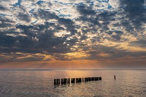 Buhnen an der Küste der Ostsee bei Graal Müritz