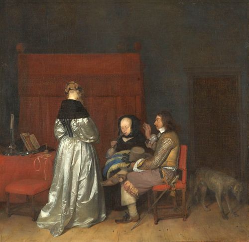Conversation galante, connue sous le nom d'"admonestation paternelle", Gerard ter Borch