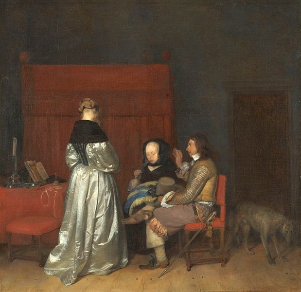 Galante conversatie, bekend als ‘De vaderlijke vermaning’, Gerard ter Borch van Marieke de Koning
