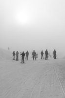 Wintersport in de mist