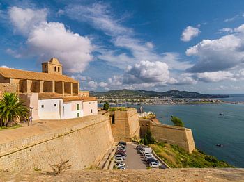 View of Ibiza town towards the sea