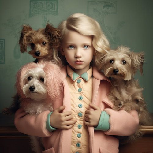 Fine art portret "Me and my dogs"