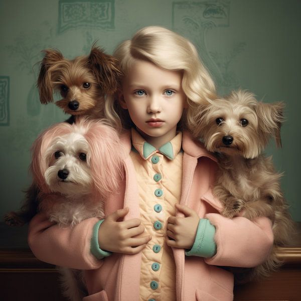Fine art portrait &quot;Me and my dogs&quot; by Carla Van Iersel