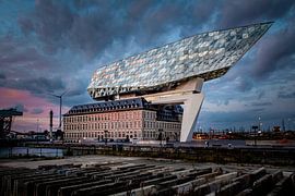 The Diamond of Antwerp - Port House during the blue hour I by Daan Duvillier | Dsquared Photography