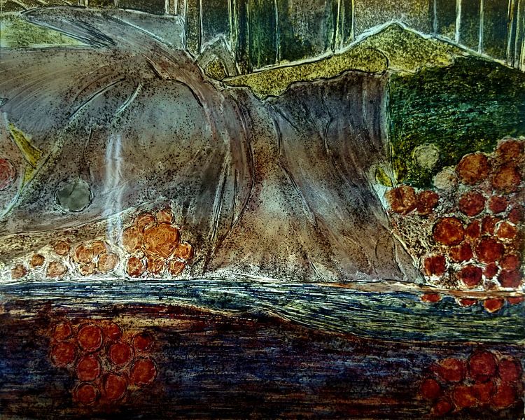 Stained glass painting Sleepy Lady by ruud harberts
