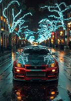 Aesthetic Night Drive: Nissan Skyline GT-R R34
