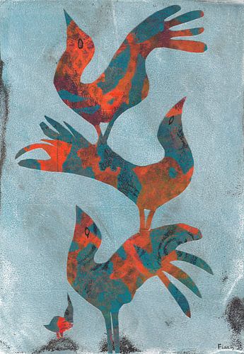 Schilderij van vogeltotem