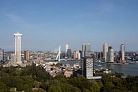 View of Rotterdam with Erasmus bridge from Euromast