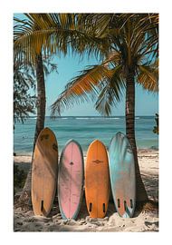 Surfing Surfboard by Poster Art Shop