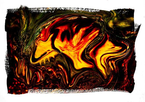Fiery abstraction. A dance of color and emotion.