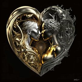 love in gold and silver by Gelissen Artworks
