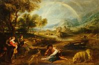 Landschaft mit einem Regenbogen, Pieter Paul Rubens von Meisterhafte Meister Miniaturansicht