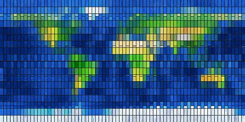 Buntglaskarte der Welt