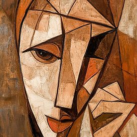 Vrouw Geometrisch | Faceted Beauty van ARTEO Schilderijen