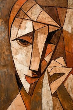 Woman Geometric | Faceted Beauty by ARTEO Paintings