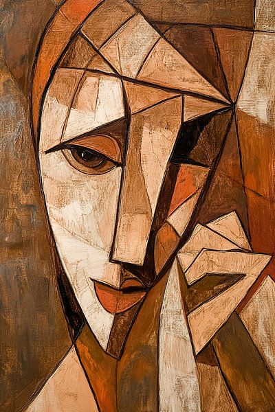 Woman Geometric | Faceted Beauty by ARTEO Paintings