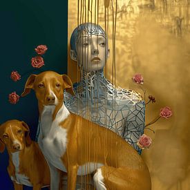 Portret met honden van Ton Kuijpers