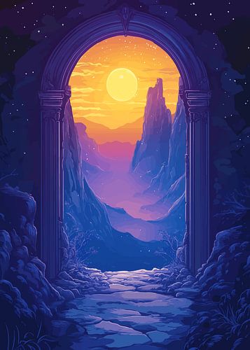 Poort naar de droomwereld bij zonsopgang