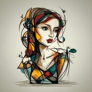 Portrait abstrait de femme