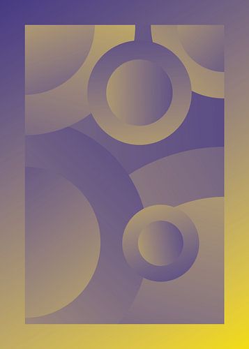 Psychedelic Abstract Circles - Primary Color V5