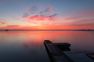 Sonnenaufgang Reeuwijkse Teiche lange Verschlusszeit