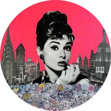Audrey Hepburn, 2015, (mixed media) van Anne Storno