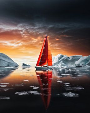 Sailboat in the ice by fernlichtsicht