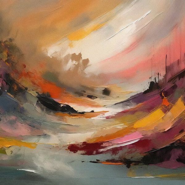 Zonsondergang in Woeste Golven van Moonheart Artworks