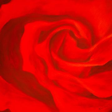 Abstrait rouge 3 - Rose sur Karen Kaspar