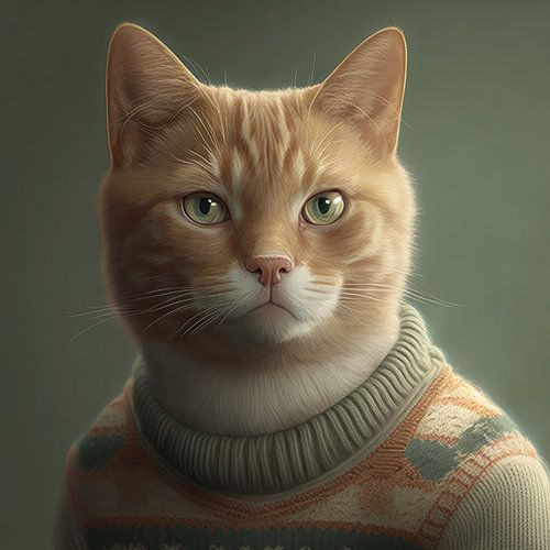 Cool cat, rode kater in matte kleuren