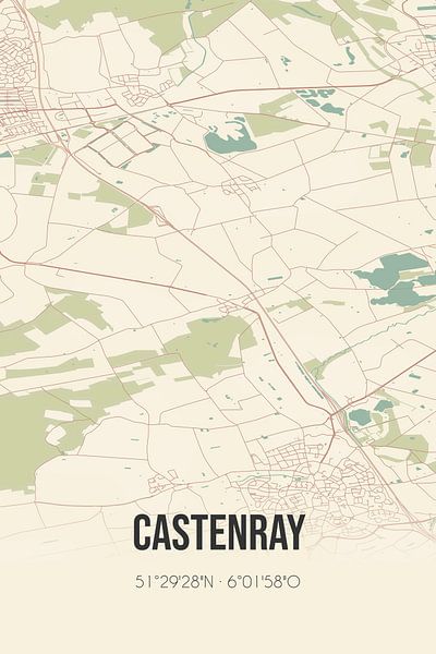 Vintage map of Castenray (Limburg) by Prints of Place