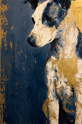 Museau bleu et pelage doré