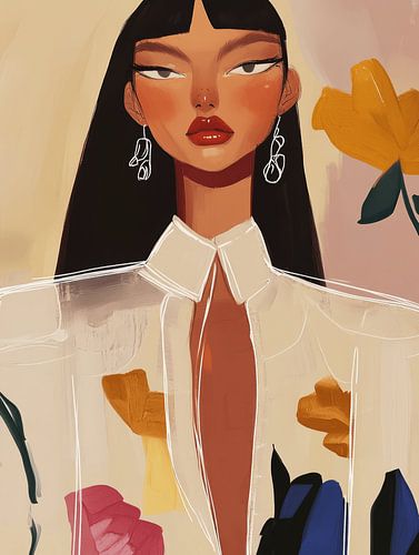 Colourful modern and abstract portrait by Carla Van Iersel