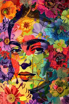 Frida's caleidoscoop - Kleurrijk portret van Poster Art Shop