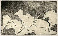 Rock herd, etching by Helga Pohlen - ThingArt thumbnail