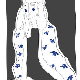 marguerite bleue sur kath.illustrated