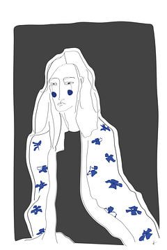 marguerite bleue sur kath.illustrated