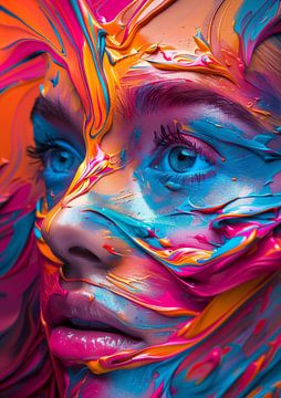 PEINTURE FACIALE AVEC DES RAYURES DE COULEUR van Lufy