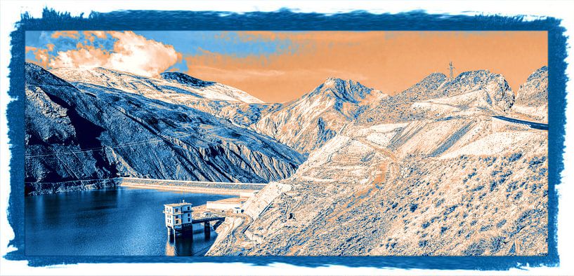 Reservoir in the Himalayas, Tibet by Rietje Bulthuis
