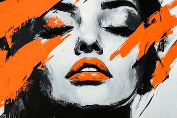 Femme Fatale in oranje schaduw van Poster Art Shop