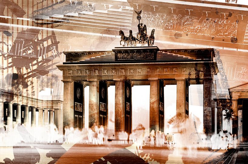 Brandenburg Gate in Berlin - braun von BerbadenDigitalArt
