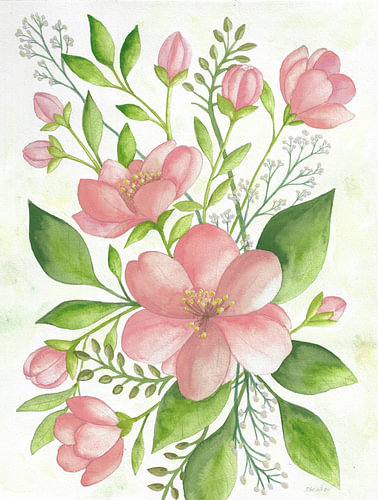 Blüten in Aquarell