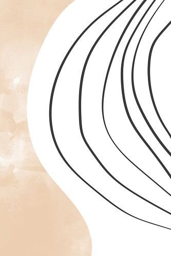 Beige Zwarte lijntekening